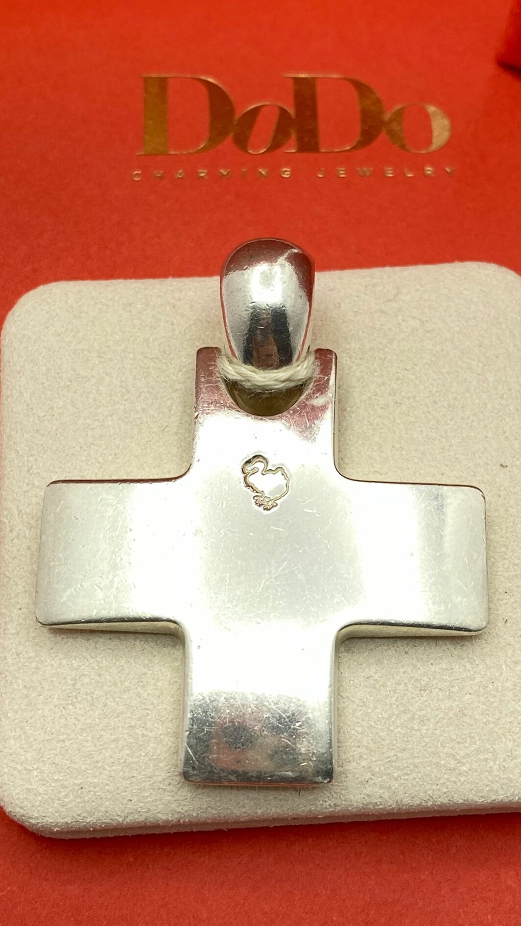 CIONDOLO DODO CROCE GRANDE, ARGENTO STERLING 925. - immagine 2