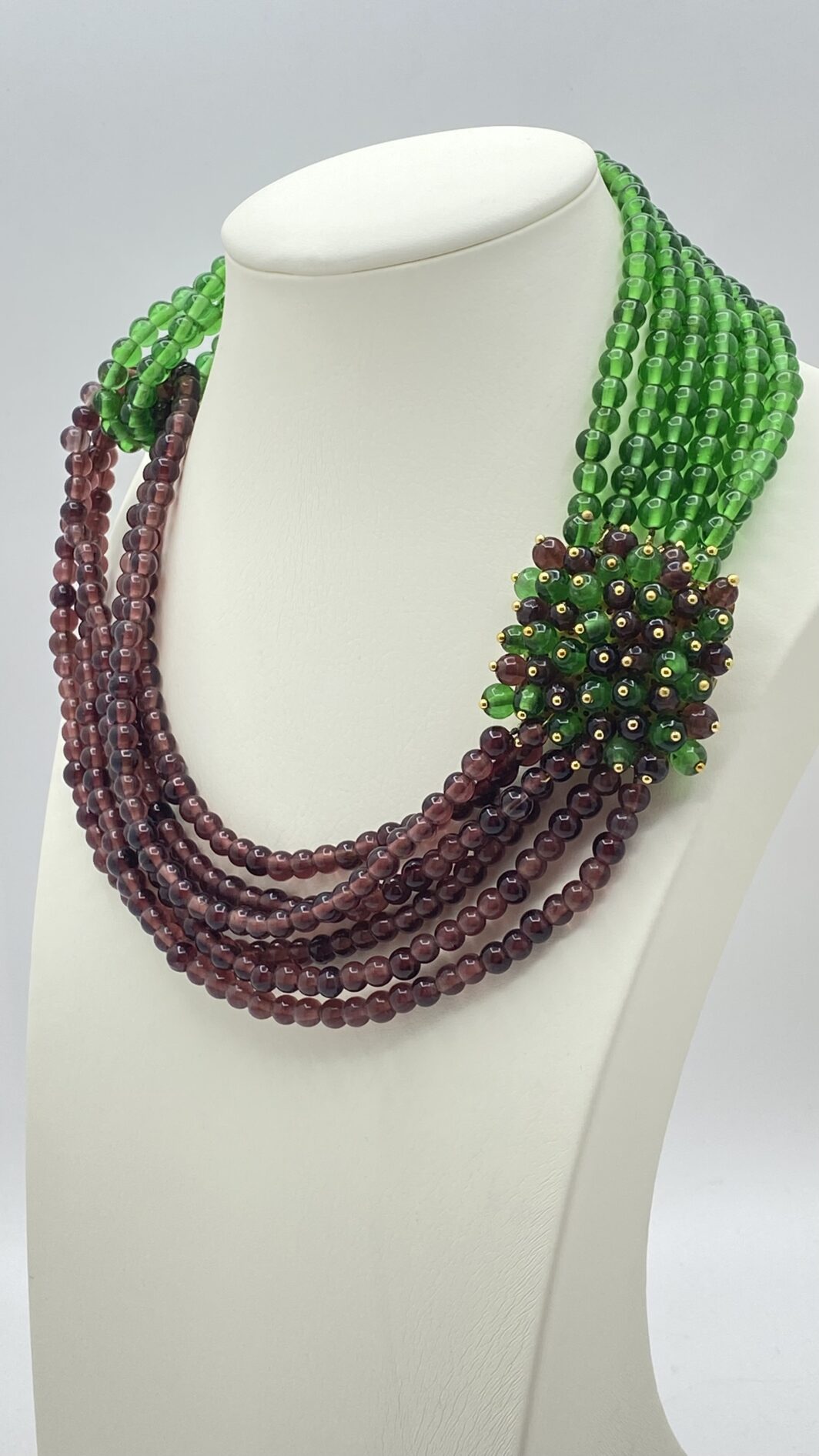 “COPPOLA E TOPPO” SUBLIME COLLIER IN PASTE DI VETRO. ITALIA ANNI ‘50. - immagine 12