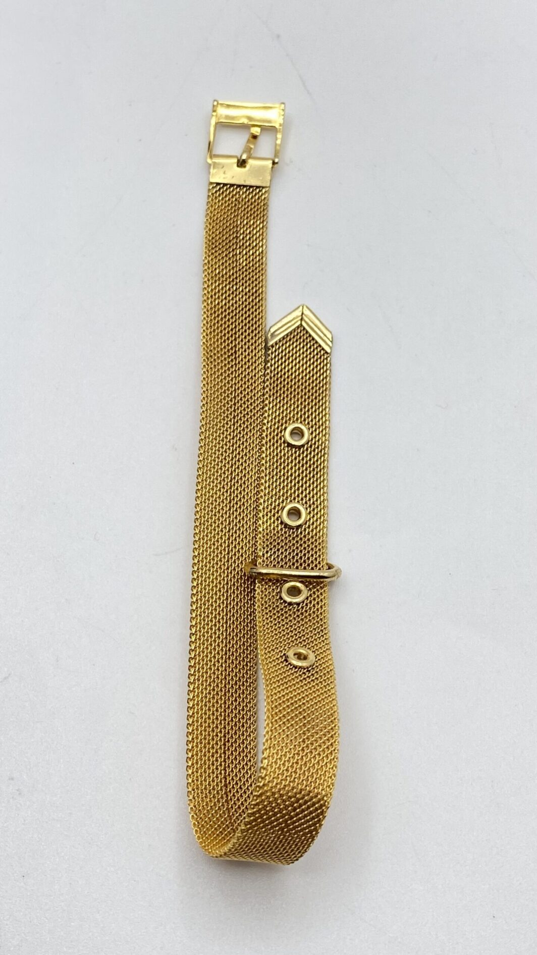 ORIGINALE PAIO DI BRACCIALI FRANCESI VINTAGE A FIBBIA, IN MAGLIA DI METALLO GOLDTONE. (VENDIBILI SINGOLARMENTE. IL PREZZO SI RIFERISCE AD UN SINGOLO BRACCIALE) - immagine 20